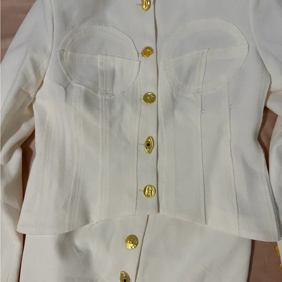 Sxhiaparelli Elegant White Button-Front Pencil Skirt - Women - Picture 5 of 6